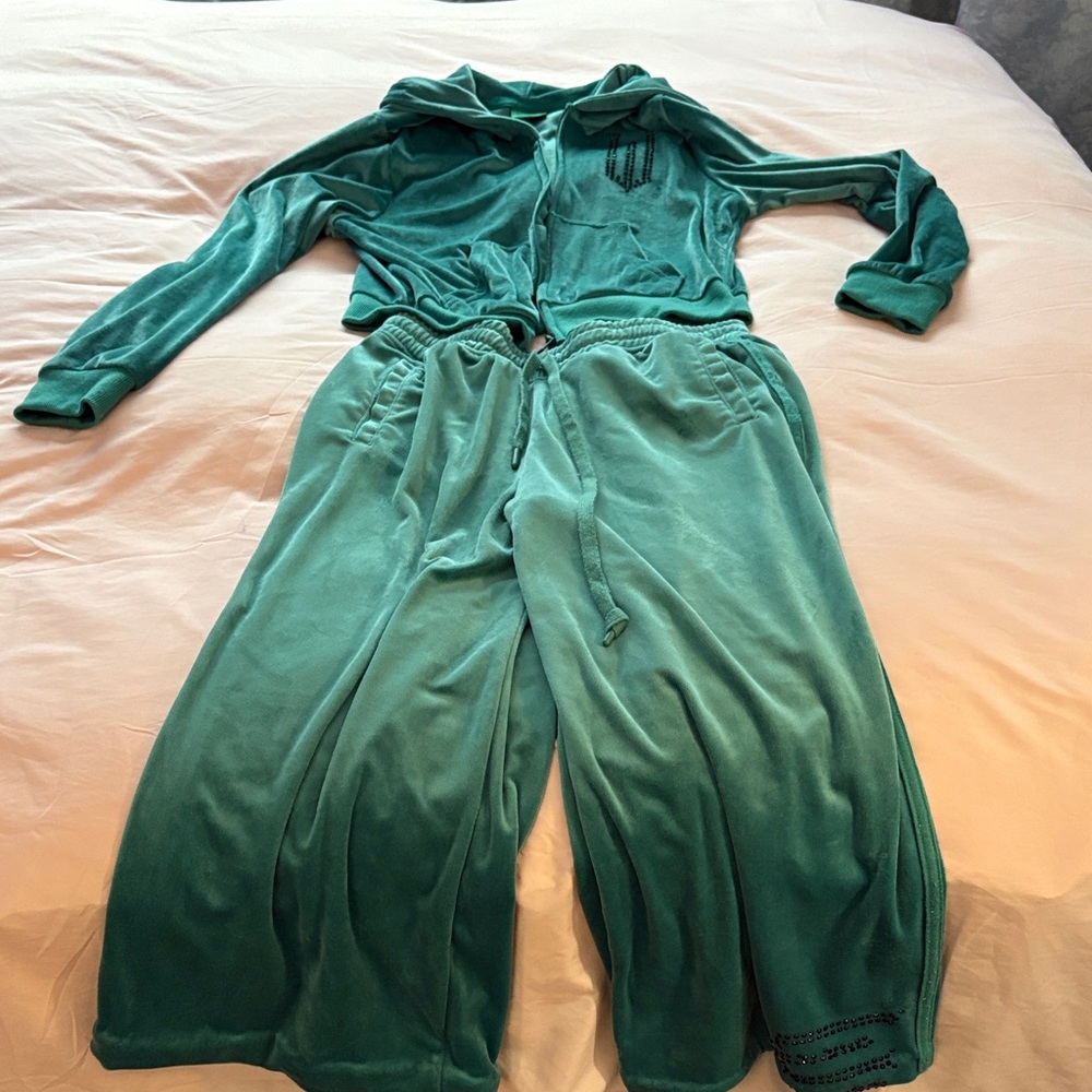 WICKED Teal Velour Tracksuit